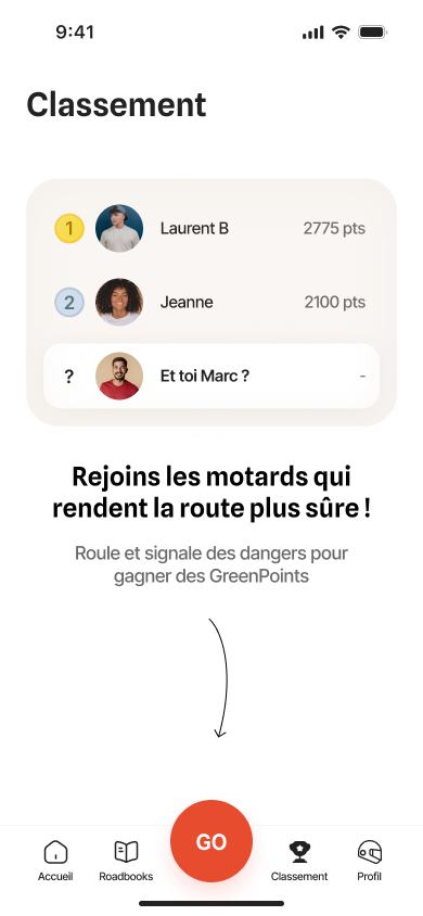 Classement - motard pas encore classé